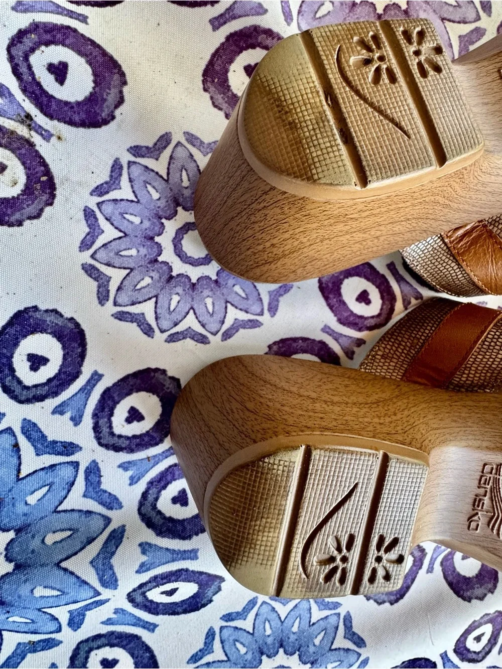 Dansko Jessie Tan Double-Strap Slide Sandals with Buckle Detail